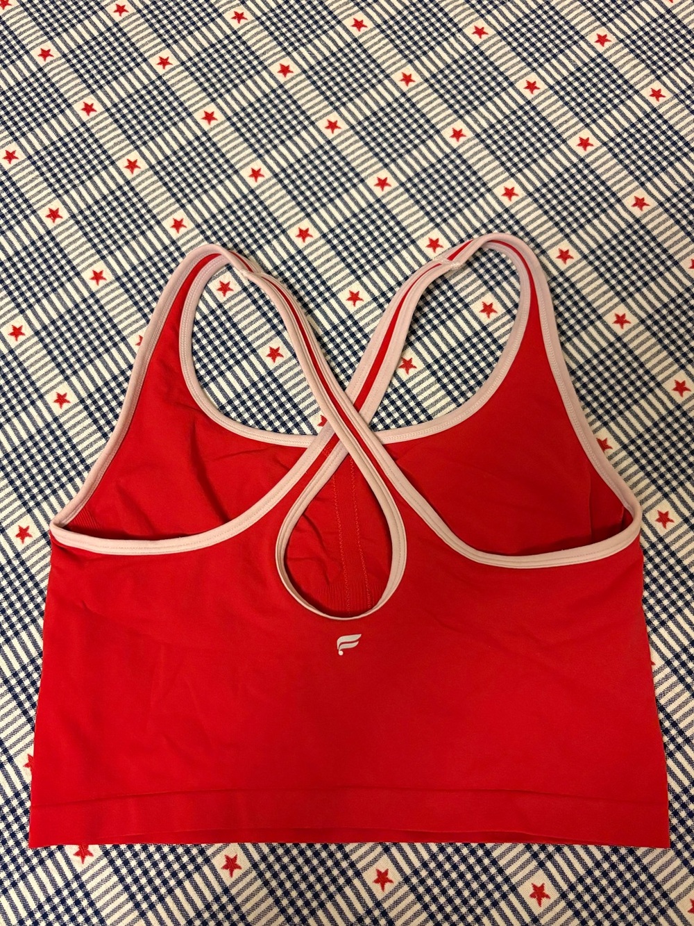 Fabletics Heated Red Seamless Cropped Built-In Bra Tank - Picture 2 of 2